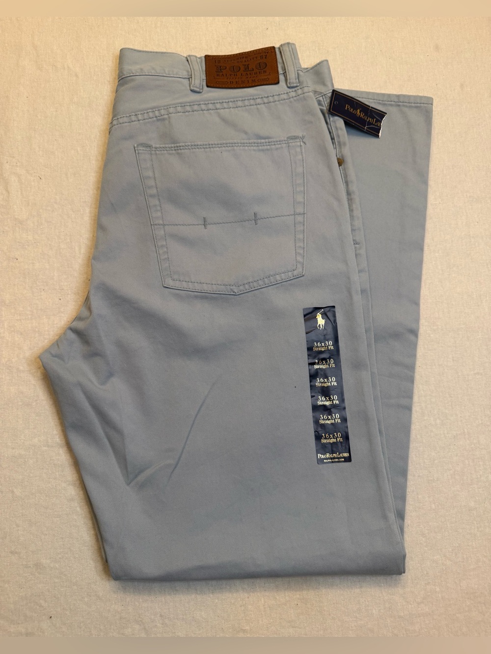 Ralph Lauren Men’s 36/30  Light Blue Slim Straight Jeans